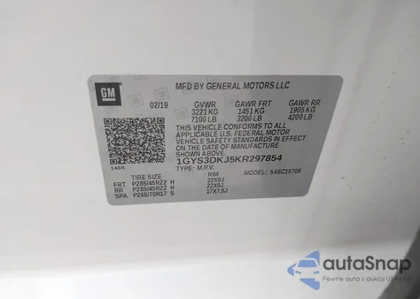 2019 Cadillac Escalade Platinum from USA, damaged, VIN 1GYS3DKJ5KR297854